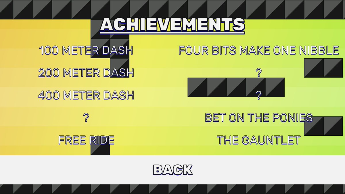 QuackMike's tweet photo. Updated CD-RUN with a new Achievements screen to see what you've accomplished in-game. 

Simply go to Options, then down to Achievements. Happy hunting!

CD-RUN is available on #Steam now: https://t.co/lDCjEvAGMr

#gamedev #indiedev #indiegame #indiegamedev #cdrungame https://t.co/r3xRegEtsU