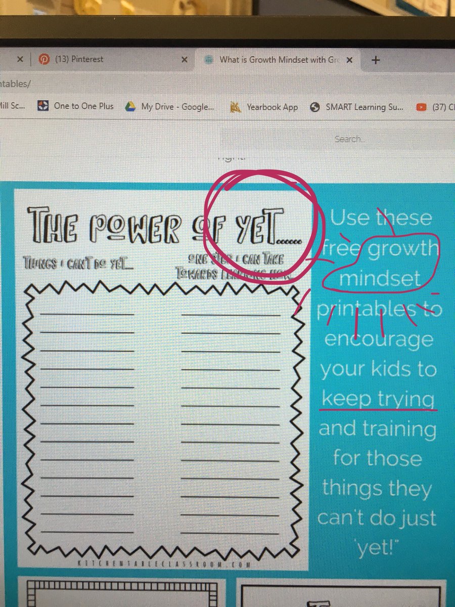 KellySmith6123's tweet photo. DAY 3 #FMSD12Days @fmsdtechteam 
The Kitchen Table Classroom is a blog that I like to get art lessons from but also other things, like Growth Mindset help.  Check out her chart, The Power of Yet.
https://t.co/OOXi1KLCN1 https://t.co/Y9ntnJ02V2