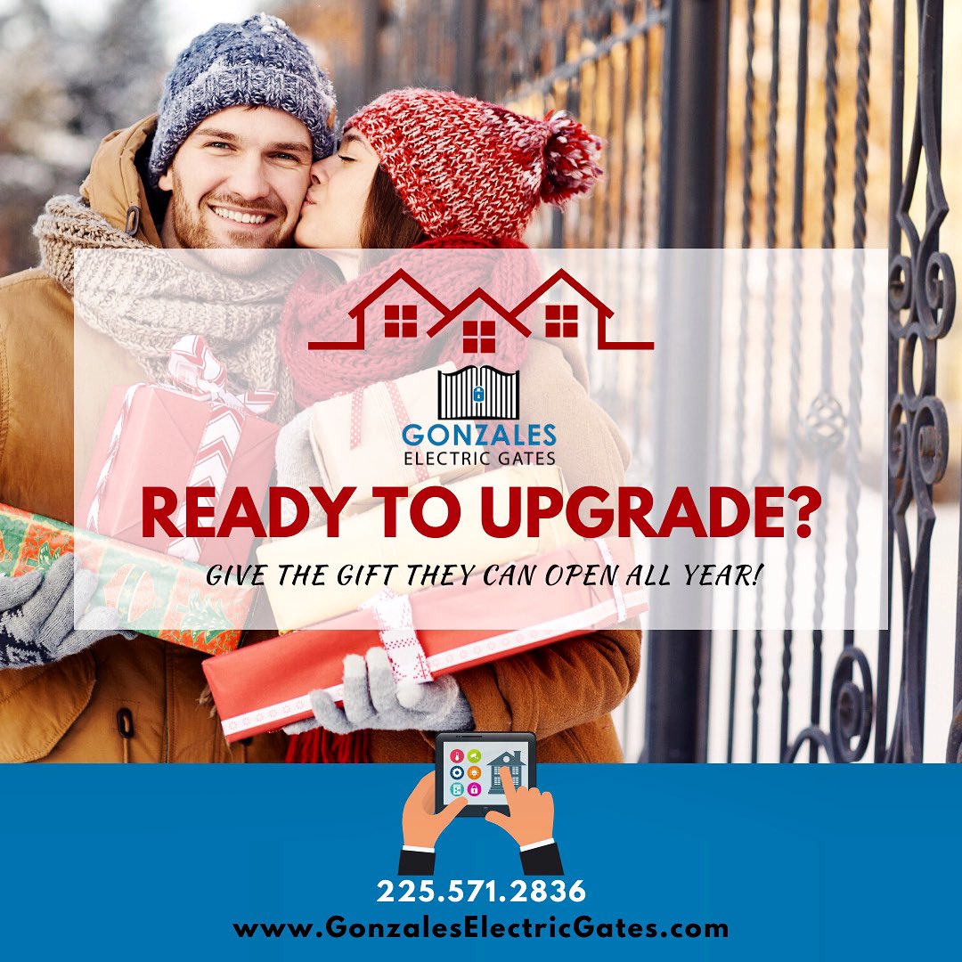 GonzalesGates's tweet photo. This holiday season, give the gift of automation.🎁
Maybe you’re thinking “Do I REALLY need to install a brand new gate when I really just wish it was automated?” 🤔 We would love to upgrade your existing gate just in time for #christmas or the #newyear https://t.co/oe78WwfhN9