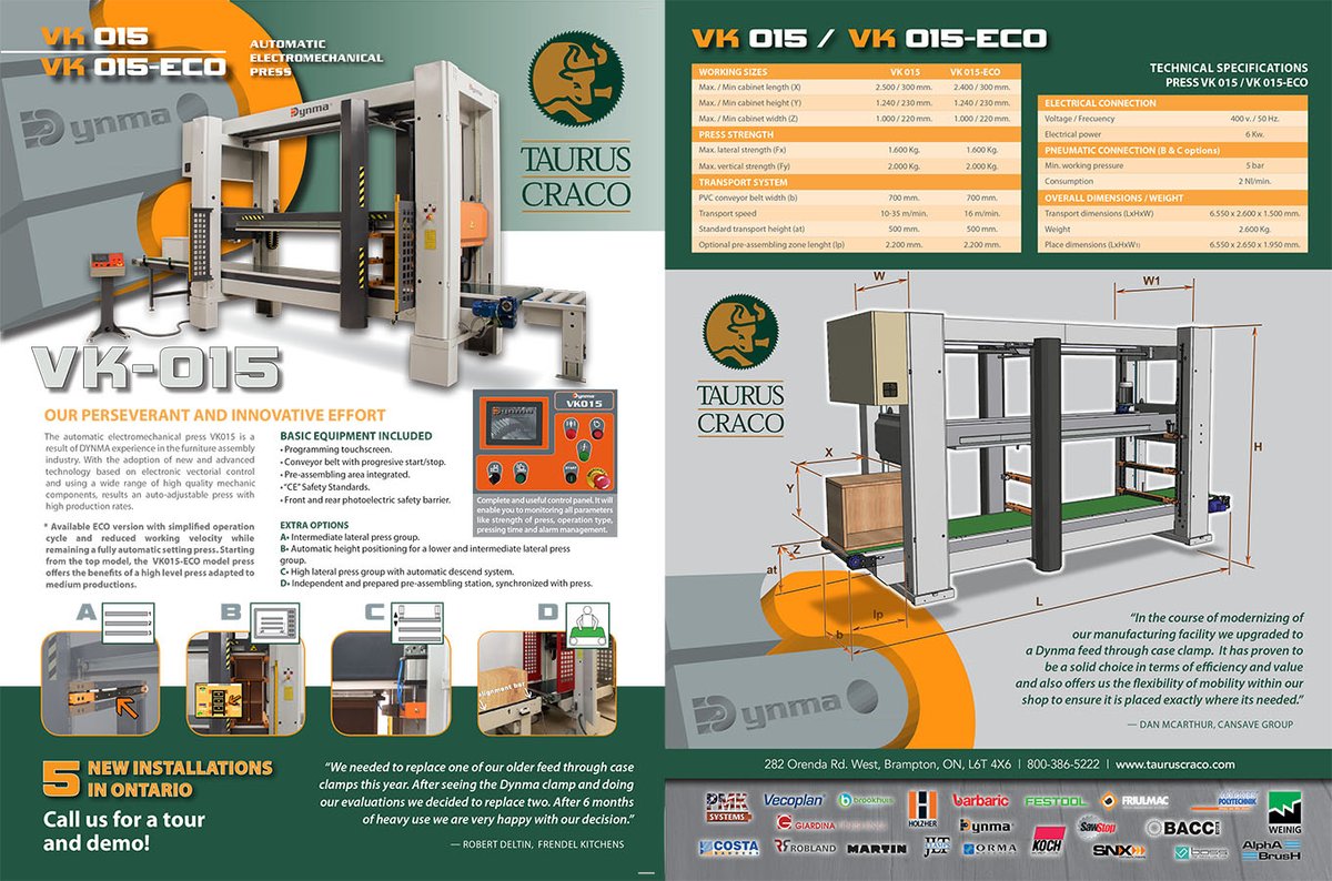 Taurus_Craco's tweet photo. Taurus Craco was featured again this year in the latest editions of two prestigious publications: Woodworking Magazine, with Dynma VK015 automatic electromechanical press ►https://t.co/ApSkN1no4R and Stone World Magazine with the Alcatraz dust collector ►https://t.co/kZjW5w9Y2s https://t.co/zMuA8Jv3sH