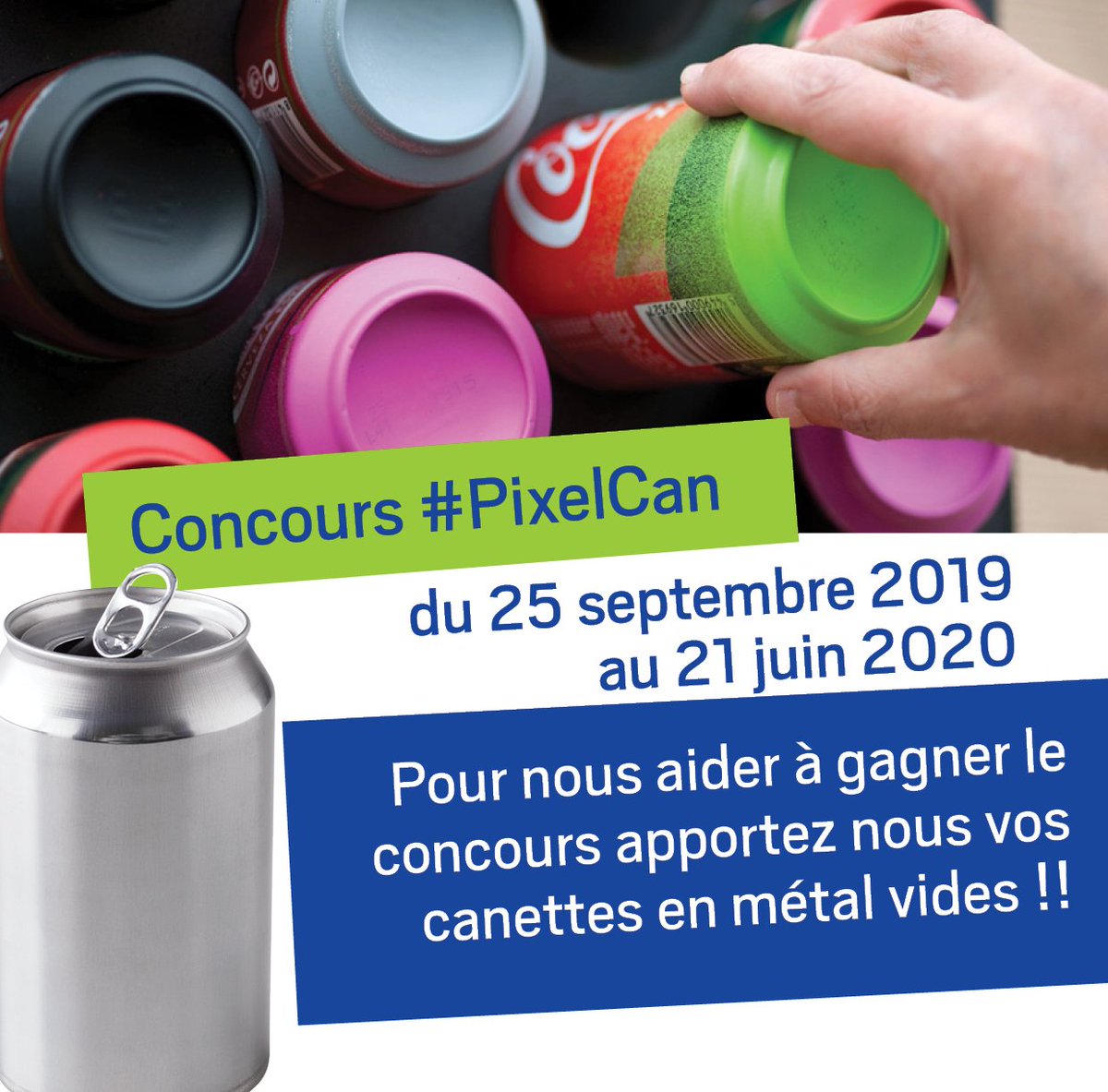 CollegeGeGaud's tweet image. Nos 4emes #SEGPA participent au concours du #sytrad #pixelcan : ne jetez pas vos cannettes alu! Rapportez-les au collège ! #ecologie #onsengage #environnement