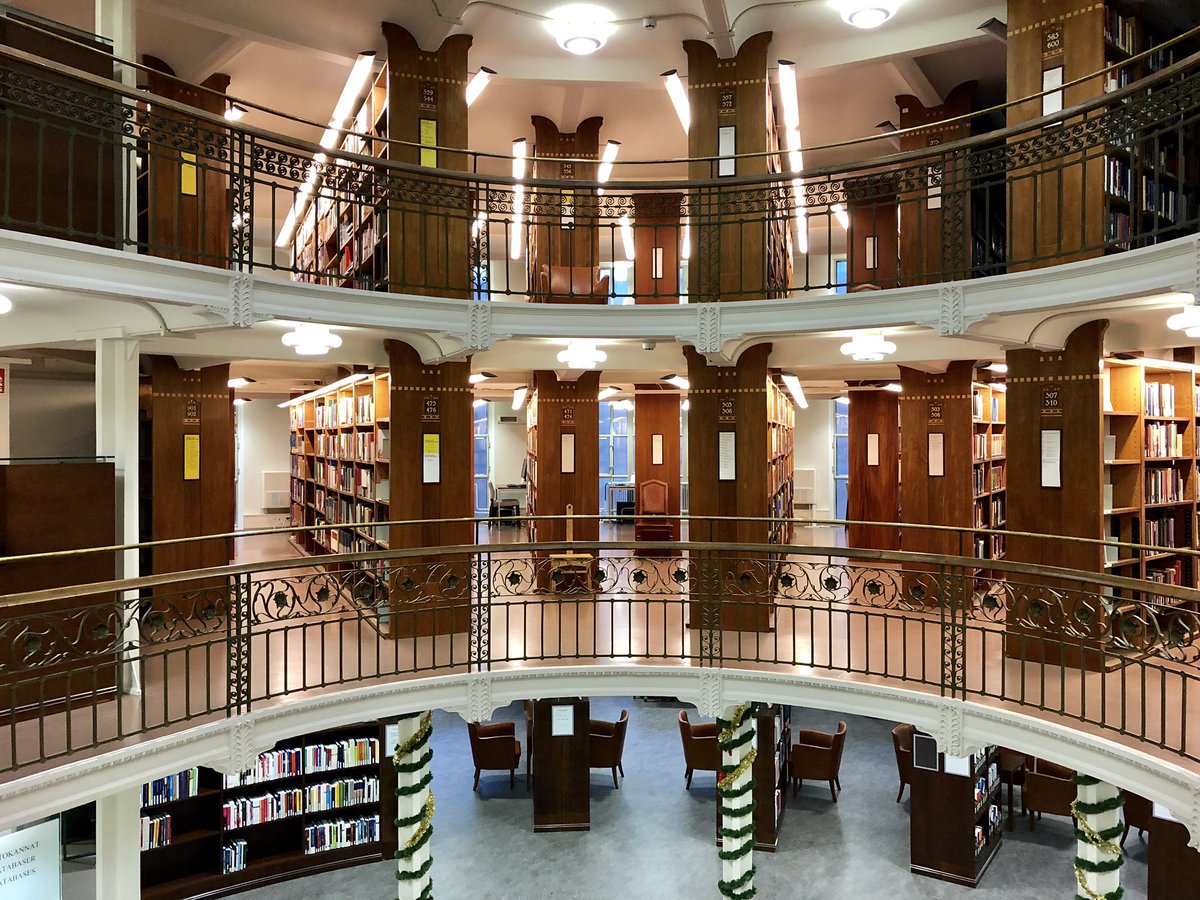 joanna_ball's tweet photo. Last library visit of the week to the @NatLibFi - the oldest and largest academic library in Finland - which functions as an institute within the University of Helsinki. #KBInno https://t.co/EaMtDuikgk