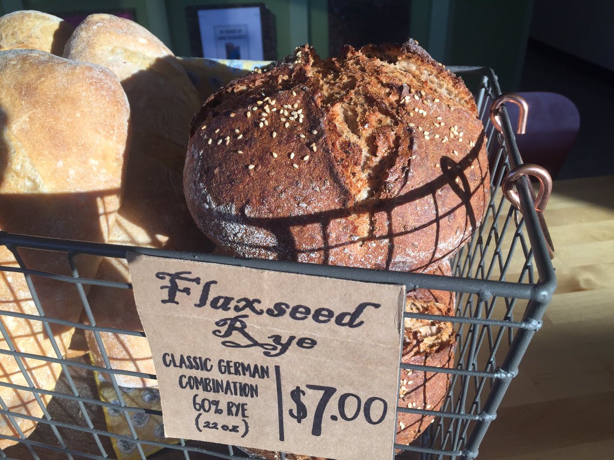 smittybread's tweet photo. Flaxseed rye is fresh out of the oven at Smittybread Bakery, 415 S 4th St., Lafayette IN. Enjoy the wholesome goodness of a genuine sourdough rye that delights the senses and pairs well with a good bologna, spicy mustard or cambazola cheese. Open 8-6 Tue through Fri and 8-4 Sat. https://t.co/piHTcSnUlJ