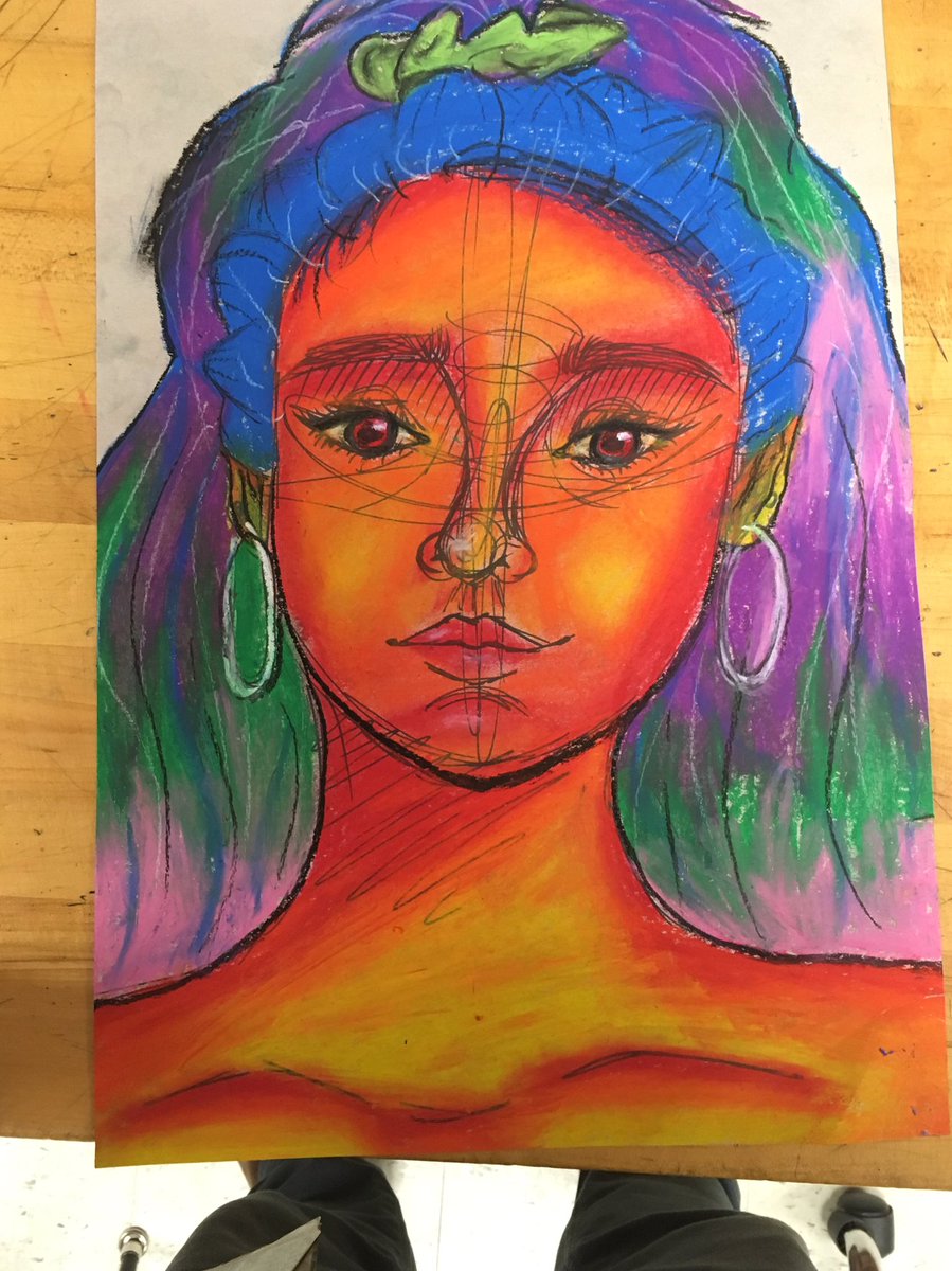 NathansonTed's tweet photo. Chasing Leonardo- part 75: working over sharpie drawings with oil pastel. I’m exhausted and amazed by the work my students accomplished in one day-this was an exciting room to be in today #noms https://t.co/dU8jKma3BQ