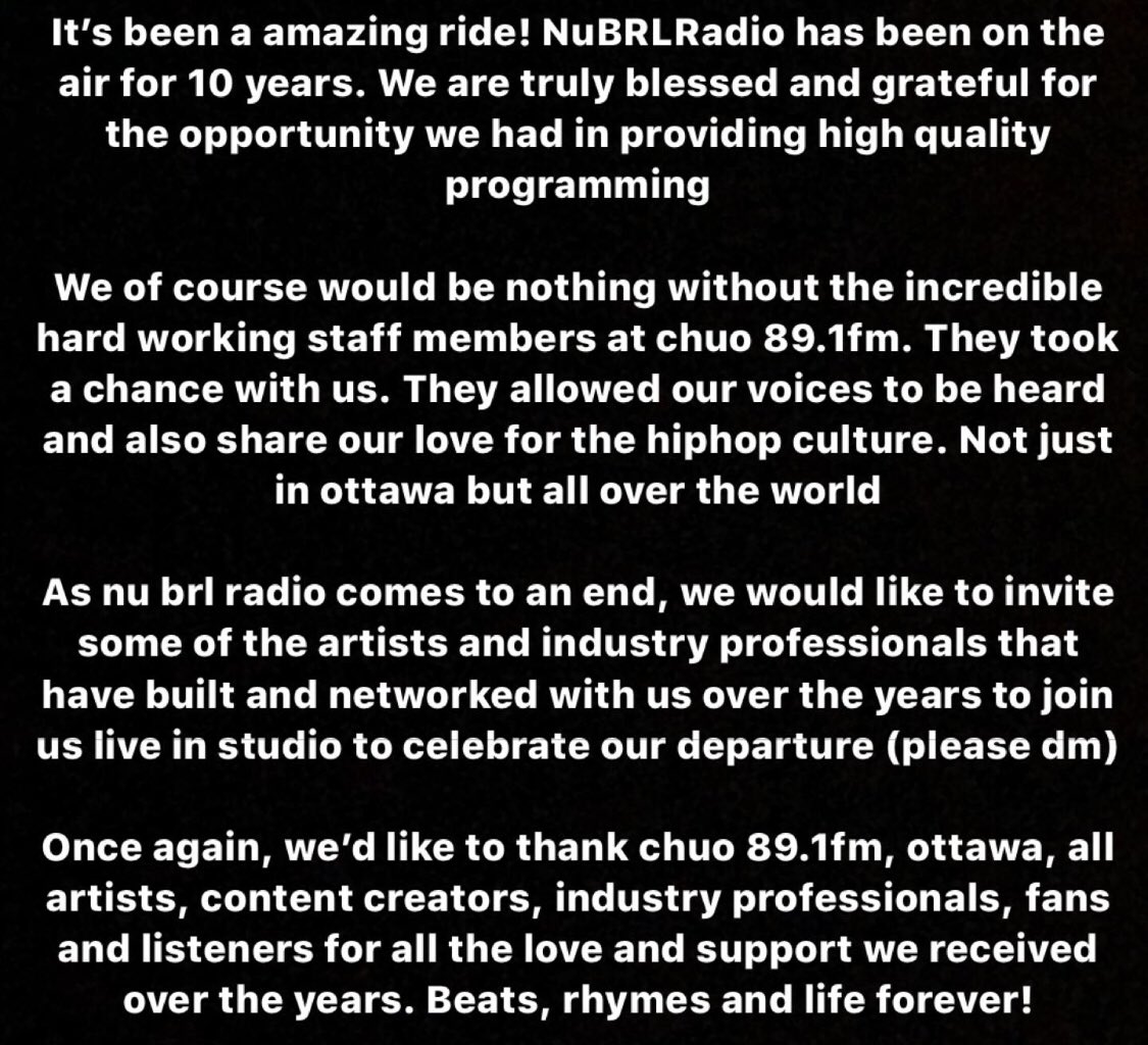 nubrlradio's tweet photo. NuBRLRadio Final Show 🙏📡📻❤️ #Ottawa #HipHop #Radio https://t.co/wBAhiFaBrU