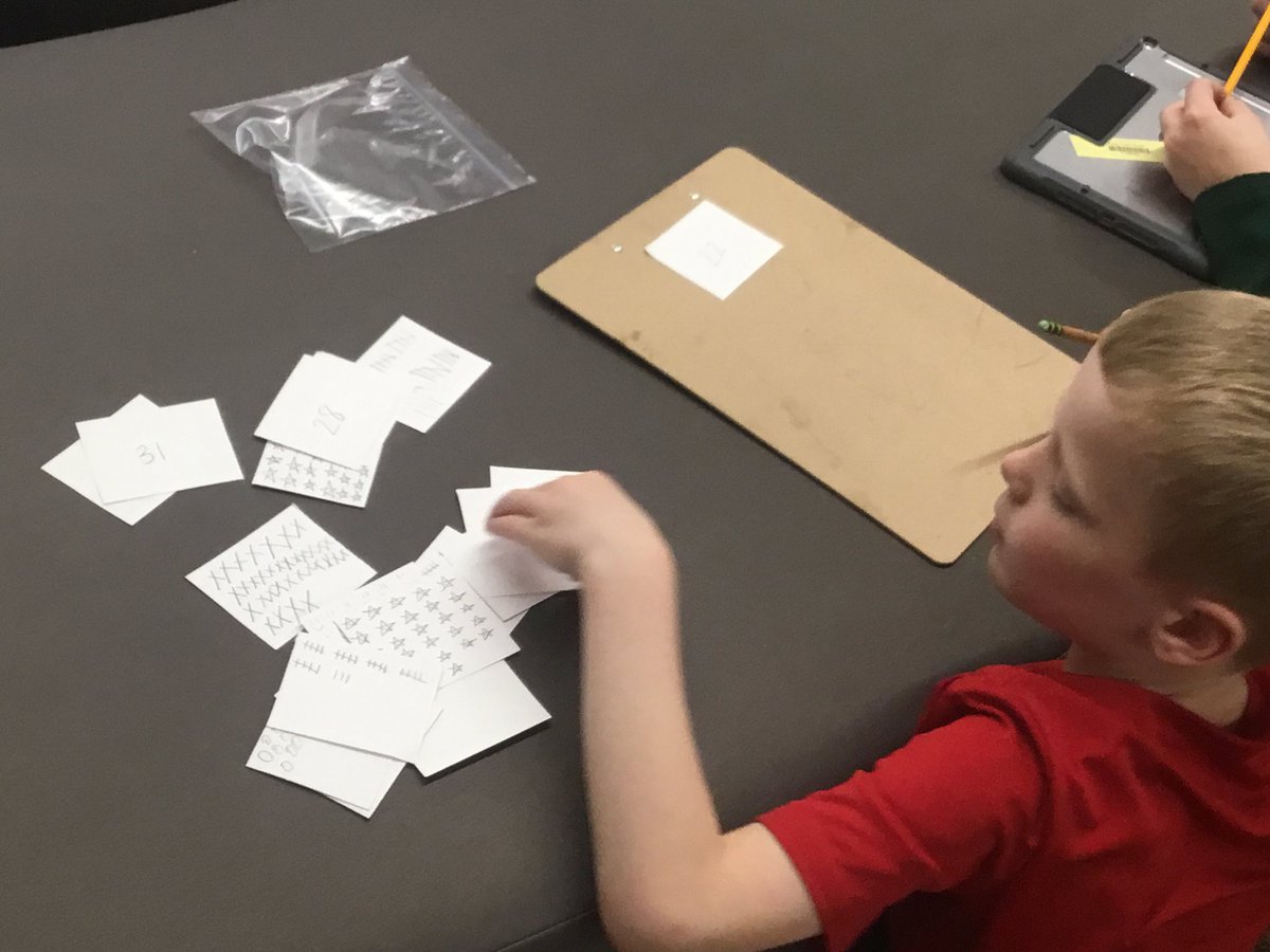 mrberlingsclass's tweet photo. 5th graders working as mentors and tutors weekly in math class. Showing multiple ways to represent numbers! https://t.co/lyL7ooNnCI
