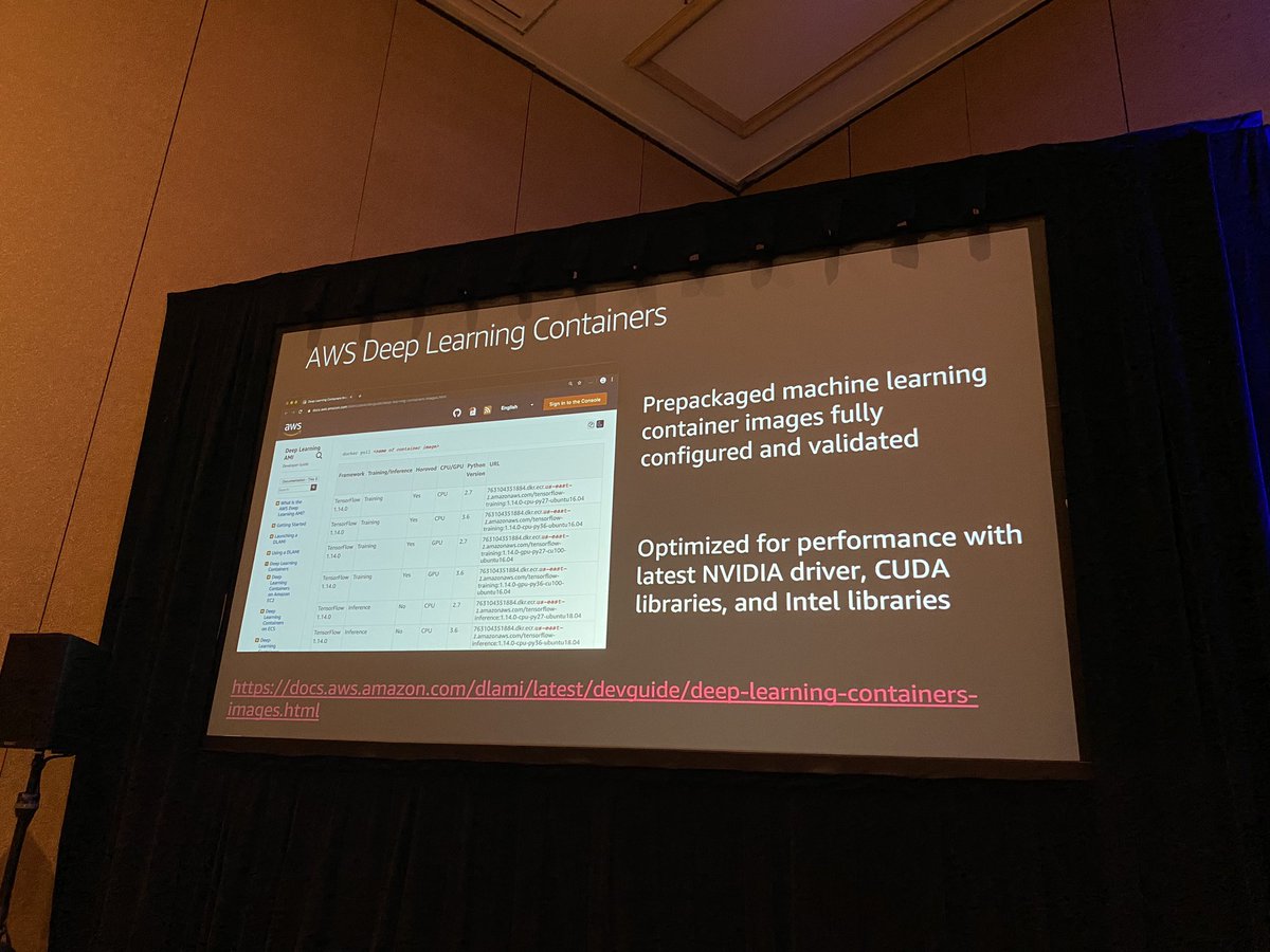 AWSEvents's tweet photo. Shashank Prasanna, @shshnkp, Senior Technical Evangelist, #AI/ML, is giving a #reInvent 2019 chalk talk on using AWS Deep Learning Containers to train and serve models with Amazon SageMaker. https://t.co/7bcV8M9Ckt