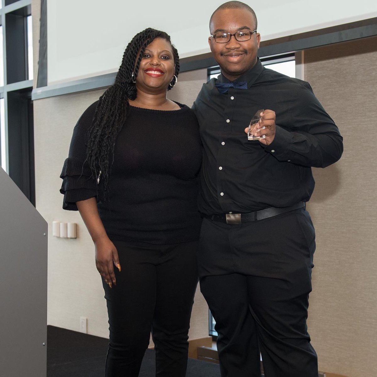 FriendshipPCS's tweet photo. Congratulations to Jerrell King, scholar at FPCS TechPrep for winning the @dcpcsb Best Practice Award for Student of the Year! Jerrell, also D.C. 2019 Google Science winner, introduced by STEM teacher Ms. Felder and presented the award by DCPCSB Executive Director Scott Person. https://t.co/yuDZYP8SF3