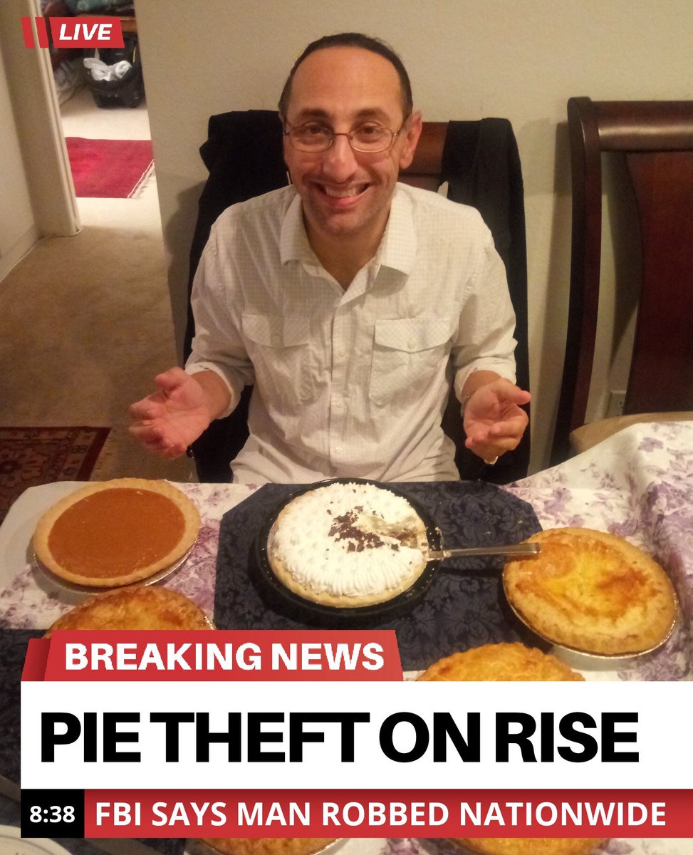 MirNajibi's tweet photo. Careful this holiday season...crime has been increasing since Thanksgiving!!! 😊 #pie #memesdaily #memes #mir #fearthemir https://t.co/CsF3pKkneZ