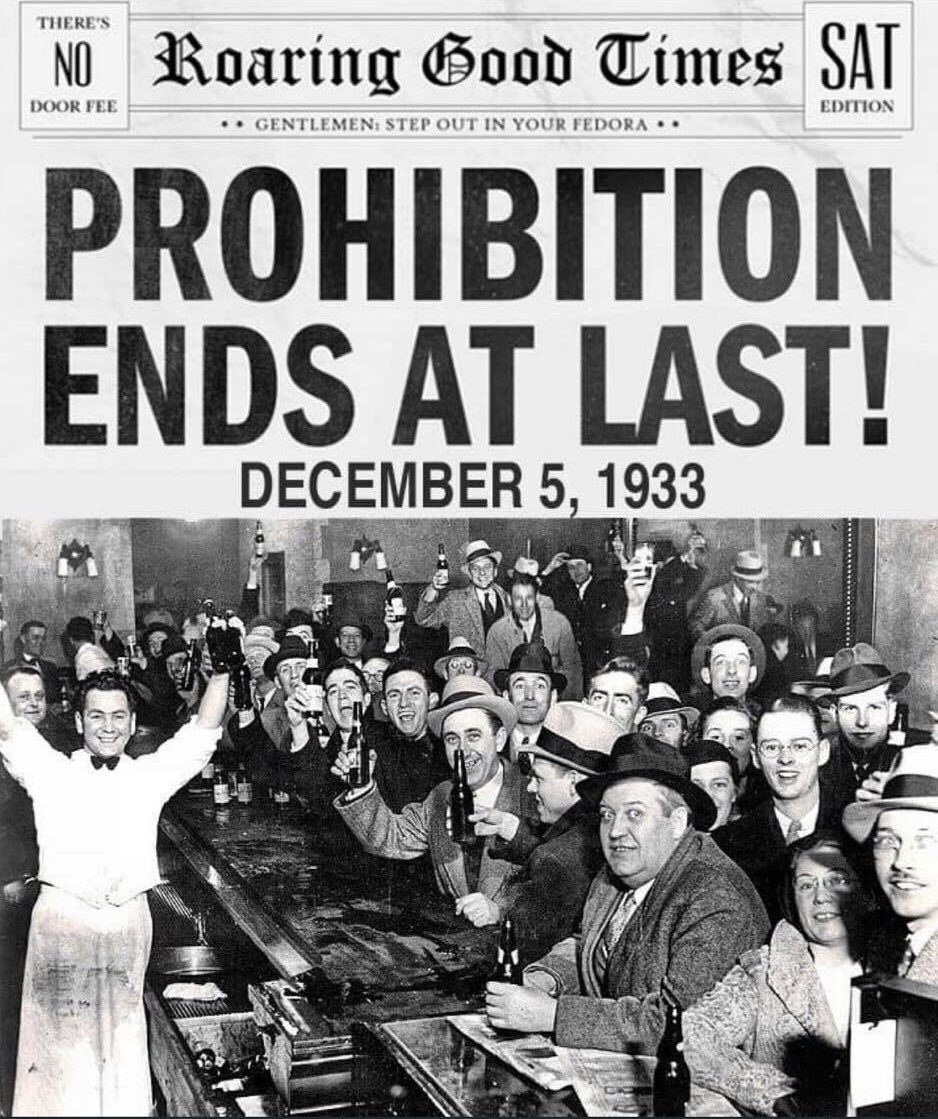 _amanda_lyn_'s tweet photo. &amp; on this day - December 5, 1933, the worst law in our nation’s history was repealed! Convenient that I bartend tonight 🤔let’s get drunk in celebration 🍾 https://t.co/L6n0VdujkI