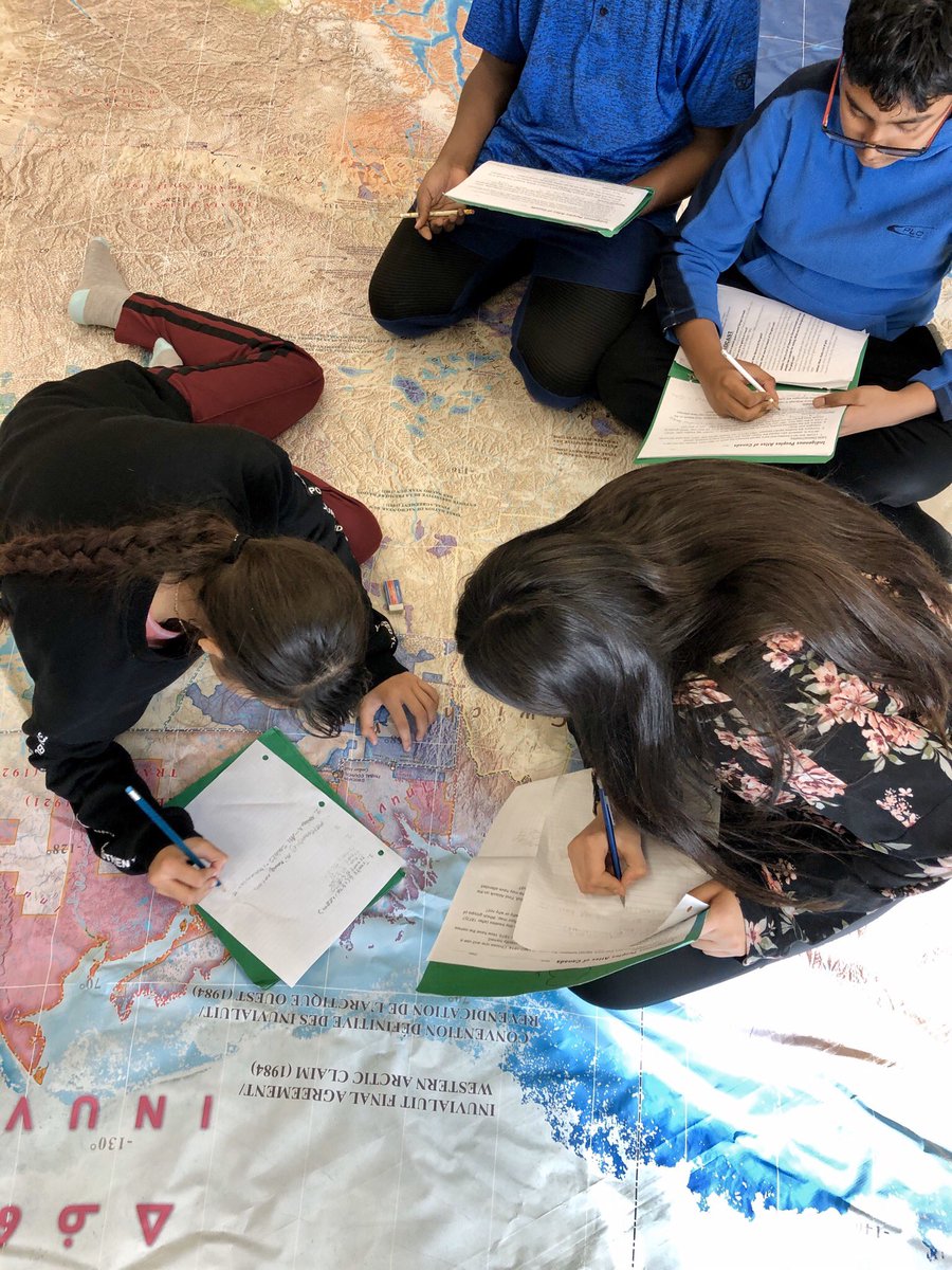 MsVisentin's tweet photo. Today we discussed the importance of cartographers before exploring land treaties and agreements on the Indigenous Peoples Atlas of Canada. The atlas provides a different, yet much-needed, perspective on the land we live on 🗺 @PeelSchools @SunnyViewMS #peelEML #criticalthinking https://t.co/lw145WVXGW