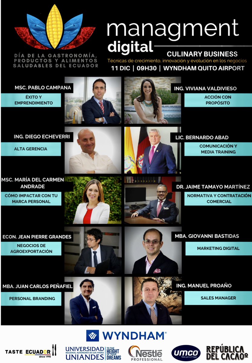TasteEcuador's tweet photo. Por el día de la gastronomía el mejor evento de managment del país @CampanaPablo @Nestle_Ecuador @UmcoHogar @babadmerchan @RepdelCacao @Uniandes @penafiel_jc https://t.co/VpGdMbkt0D