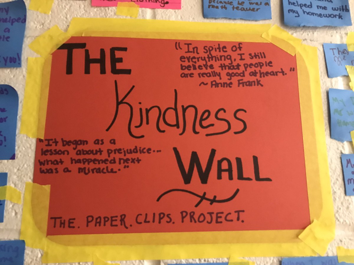 BaldWelshman's tweet photo. Coolest thing I saw all day #PMSPRIDE #CulturalCompetence #WholeChild #AuthenticLearning #PaperClipsProject https://t.co/c6xD1ZJe1L
