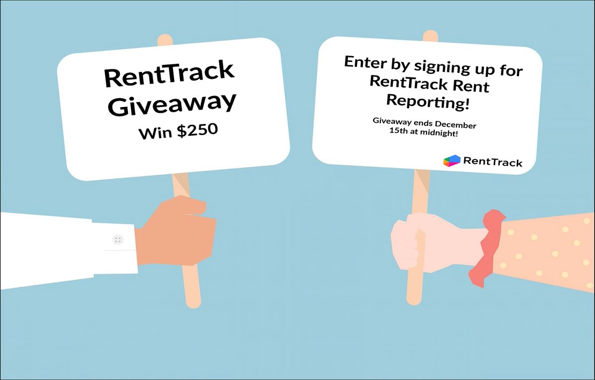 RentTrack's tweet photo. GIVEAWAY! Sign up for RentTrack Rent Reporting between now and Dec.15th for a chance to win a $250 Visa Gift Card! 
Sign up here: https://t.co/M5Aanzgpm6
Winner will be announced on January 14th! 
Not sponsored by Twitter.
Find the giveaway rules here https://t.co/UXqUiOU8PQ https://t.co/UgICHfzU1m