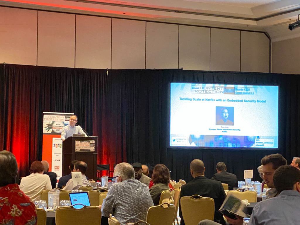 abue1banat's tweet photo. Another fun presentation on an Embedded Security Model to tackle organization scale &amp; rapid growth. Had a great time with our industry peers at the Content Protection Summit. Still have to work on my resting disappointed dad face. #infosec #contentsecurity #cps2019 https://t.co/a07okY241F