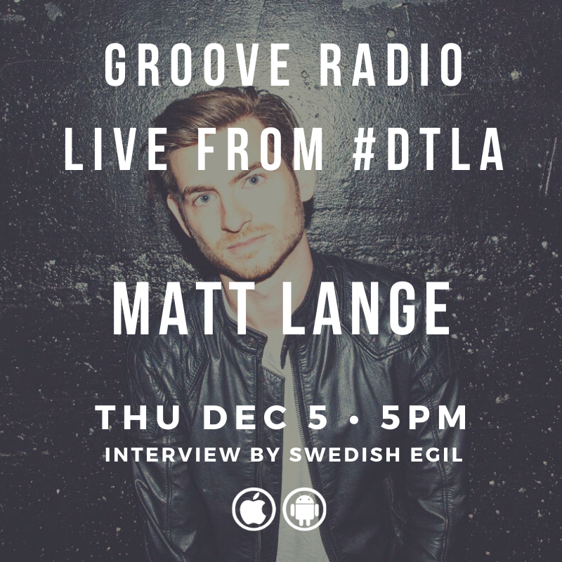GrooveRadioUSA's tweet photo. We are LIVE TODAY with @MattLange - interview by @SwedishEgil from #DTLA! #LISTEN on our FREE #GrooveRadio mobile app at 5pm PThttp://bit.ly/GrooveLIVE_MattLange_120519 https://t.co/sW0MgWLMW6