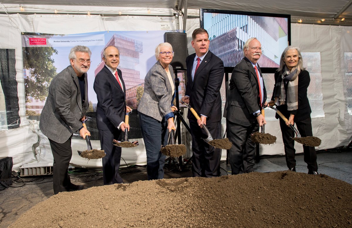 BU_Tweets's tweet photo. Today the University &amp; @CityOfBoston broke ground on the new Center for Computing &amp; Data Sciences, Boston’s biggest sustainable building &amp; BU’s most energy-efficient. The Center will be the new home for math, statistics &amp; computer science departments. @marty_walsh @MorrisonJean1 https://t.co/BmnCB4tSw9