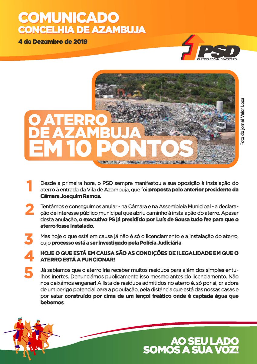 psd_azambuja's tweet image. Nota de Imprensa referente ao funcionamento do Aterro de Resíduos de Azambuja, onde se denunciam práticas ilegais de deposição de amianto.

Para mais informações, contactar o nosso Vereador @RuiCorca

#alternativa2021 #PPDPSD #Azambujamerecemelhor