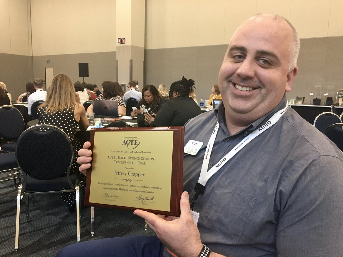 Proud to work with the ACTE Health Science Teacher of the Year @jeffcrapper14 ! #CTE #PLTWproud