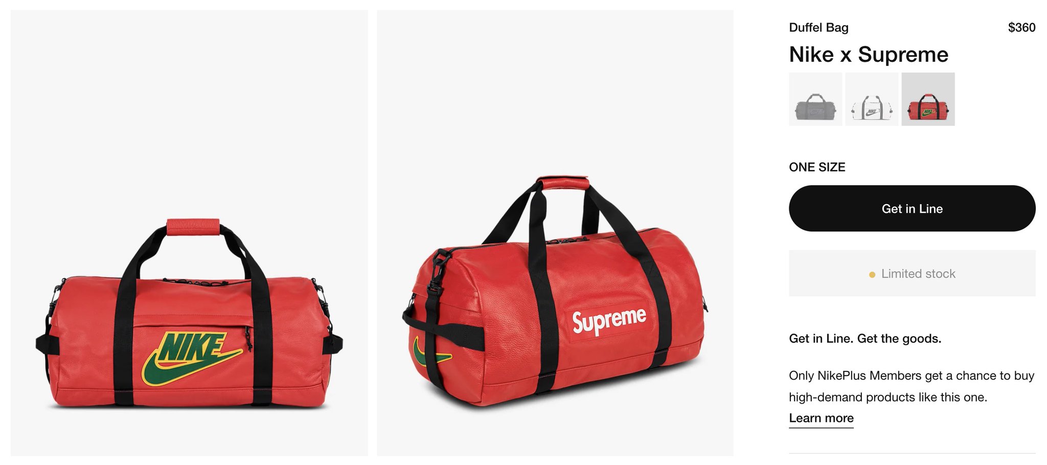 ozono átomo Cuando J23 iPhone App on Twitter: "Get in Line: Nike x Supreme Duffle Bag Link  -&gt; https://t.co/W5mB0p9bR9 https://t.co/h8UCGilM0L" / Twitter