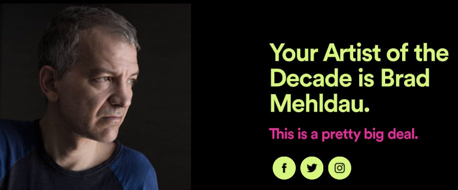 rdalbanus's tweet photo. @bradmehldau @Spotify Looking forward to the next decade of @bradmehldau music! https://t.co/36X55yrAmf