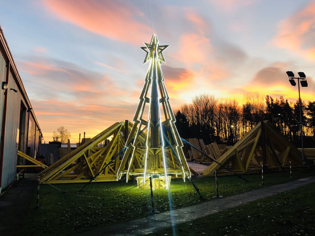 donaldbalno's tweet photo. Merry Trussmas @Jewson from the guys @Pasquill_UK Inverness. Please RT if you like our 7m trussmas tree we have designed and manufactured. #pasquill #trussmas2019 #inverness #jewson #scotland https://t.co/Auorei0ngC