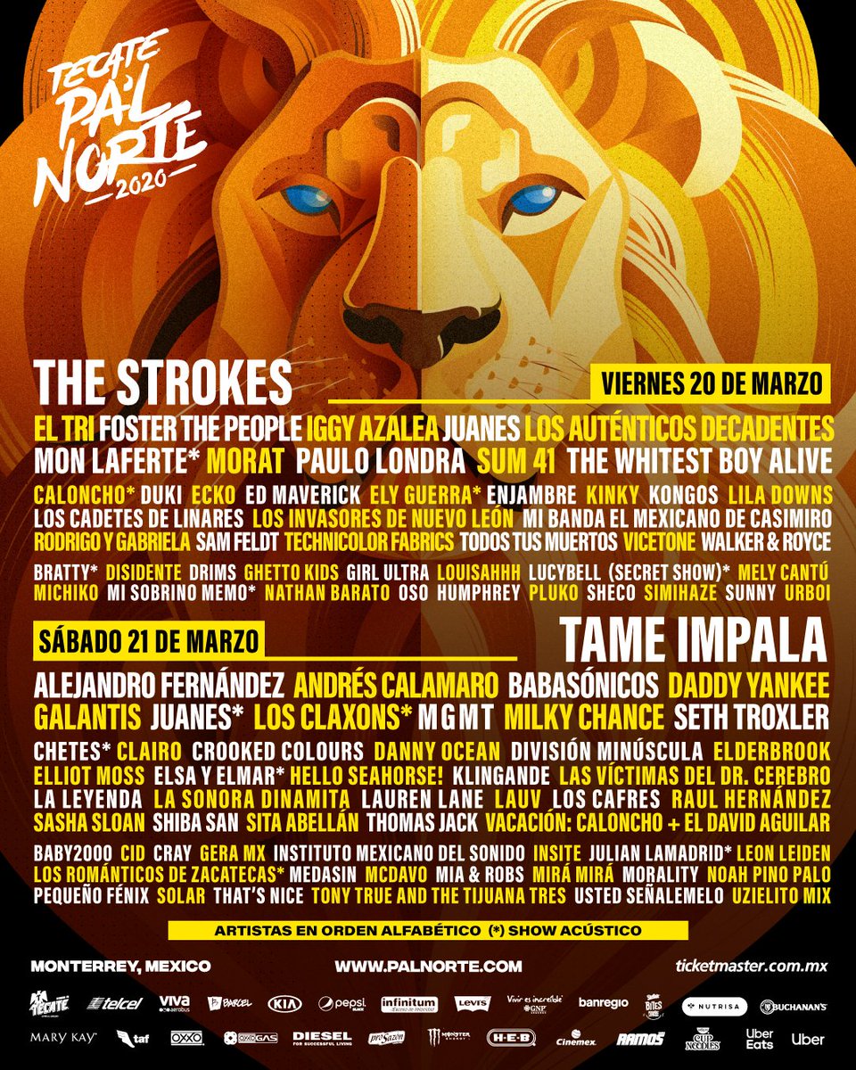 TecatePalNorte's tweet photo. Conoce el lineup por día. #TecatePalNorte 

Boletos individuales disponibles en Ticketmaster a partir del 9 de diciembre a las 11:00 am. https://t.co/9QFXHBhuky