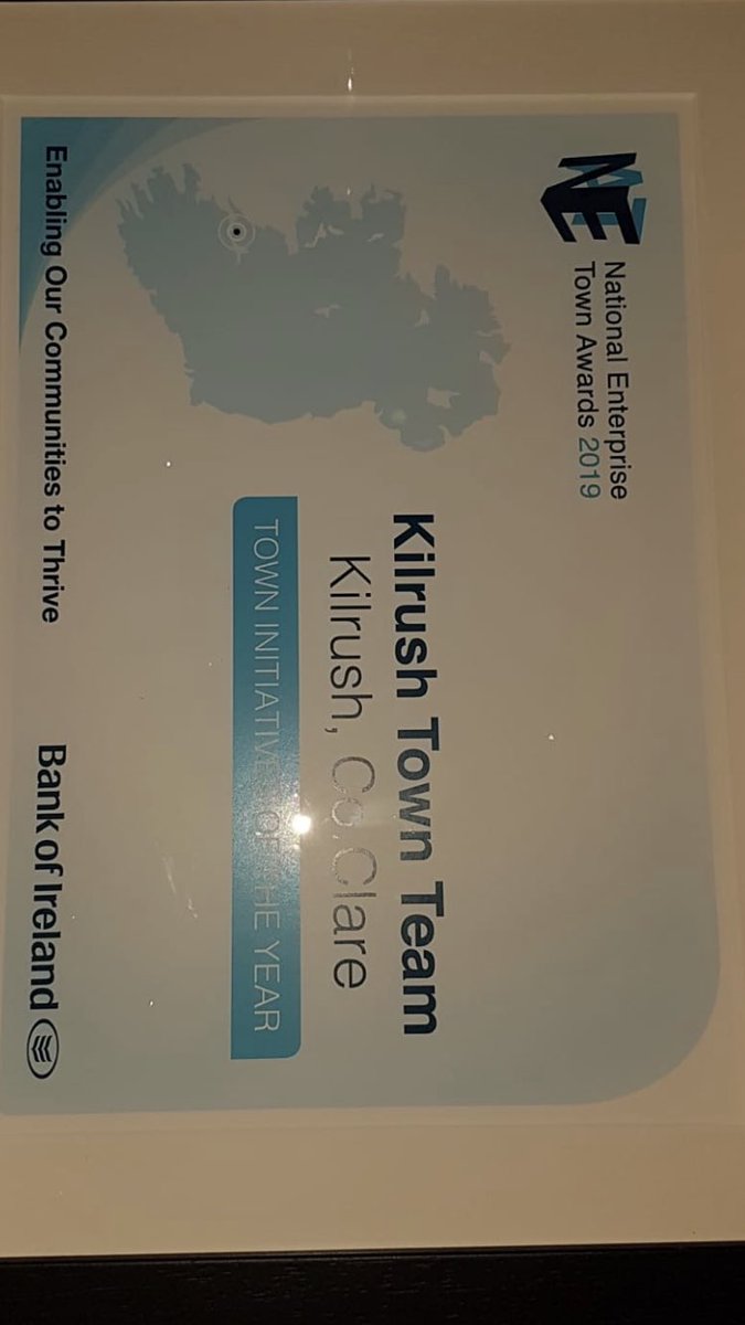 KilrushTownTeam's tweet photo. Kilrush Town recognised for Town Initiative of the Year Award at the annual BOI National Enterprise town awards! #KTT #supportingourcommunity #kilrush #enterprise https://t.co/ML3sFhmzCo