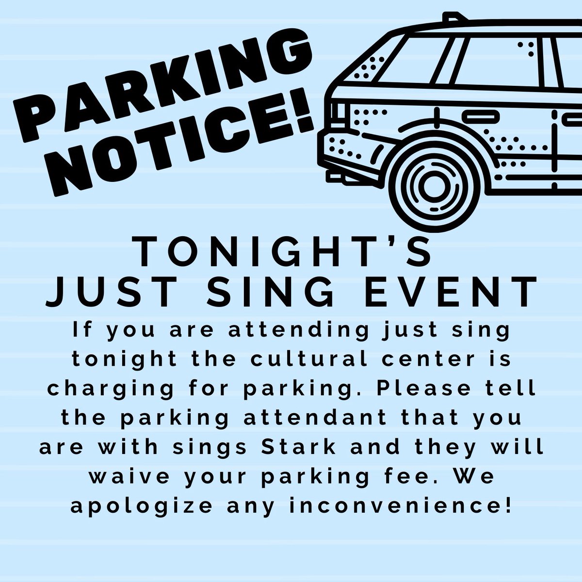 SingStark's tweet photo. ATTENTION - Just Sing Parking Details! https://t.co/QfuAPX3yKr
