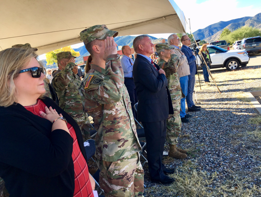 The_USO's tweet photo. Today marks the grand opening of the USO’s newest center — @USOArizona on Fort Huachuca! The center will support service members and their families at Fort Huachcua and across southeastern Arizona. Thank you to our troops for making today so special. Photo credit: @Fort_Huachuca https://t.co/A4BfsGrh8b