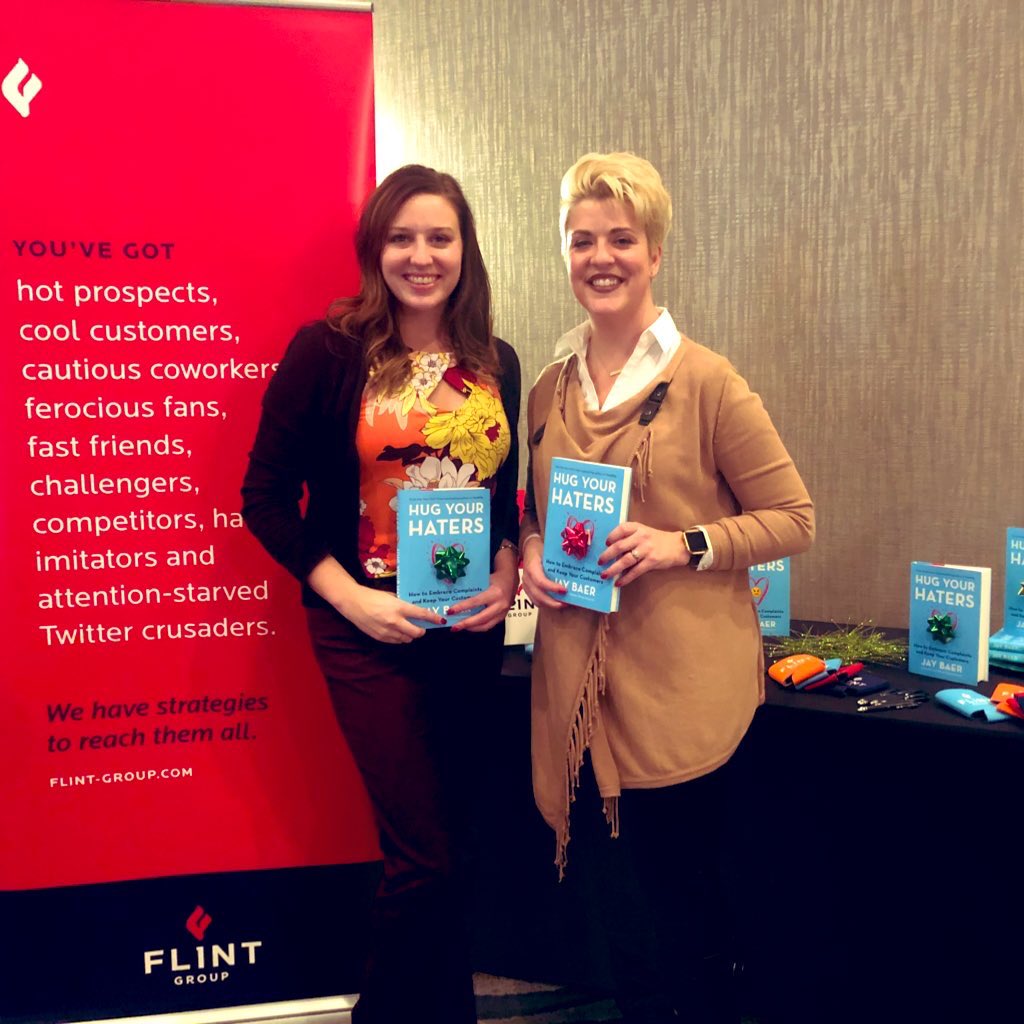 Maddie_May7's tweet photo. Happy holidays from #FMWFBAH! πStop by the @FlintGroup booth to chat with @sadie_rae17 and I about Hugging Your Haters! π #AllInFlint https://t.co/JirxaykwUV