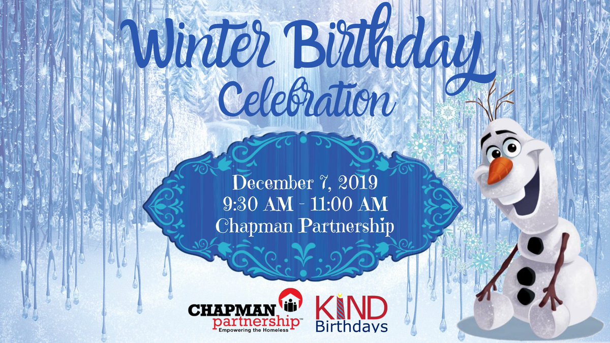 KINDBirthdays's tweet photo. ☃️Walk in a winter wonderland and join us in celebrating the birthday of our boys and girls @ Chapman Partnership. Share some love this holiday season by volunteering or donating. #BeTheChange #winterwonderland #winterbirthday #ChapmanPartnership #kindbirthdays https://t.co/HKRjJhocTA