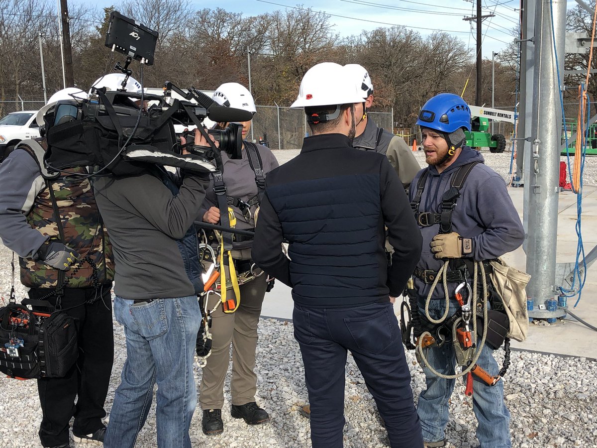 JimmyDuvallEUS's tweet photo. Great to have @KCraigTV of @CBSThisMorning with #Ericsson the last couple of days to talk to our amazing tower climbers who are climbing high to make sure #5G is being rolled out quickly and safely! https://t.co/erVcRpMd5E