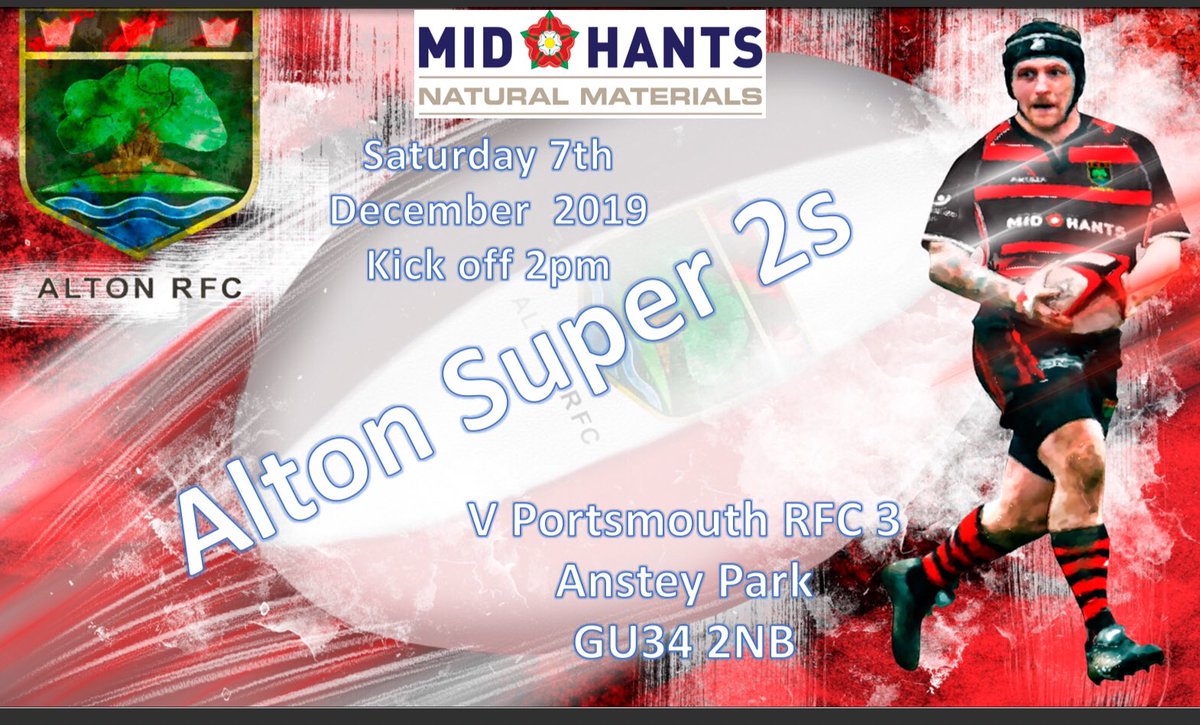 alton_super2s's tweet photo. GAME DAY 🔴⚫️🏉

🆚 @Portsmouth_RFC 3
🏆 Hampshire 3
🏟 Anstey Park
🕑 Kick-off 2pm
🗓 Saturday 7th December 2019 https://t.co/ad4YI03GpC