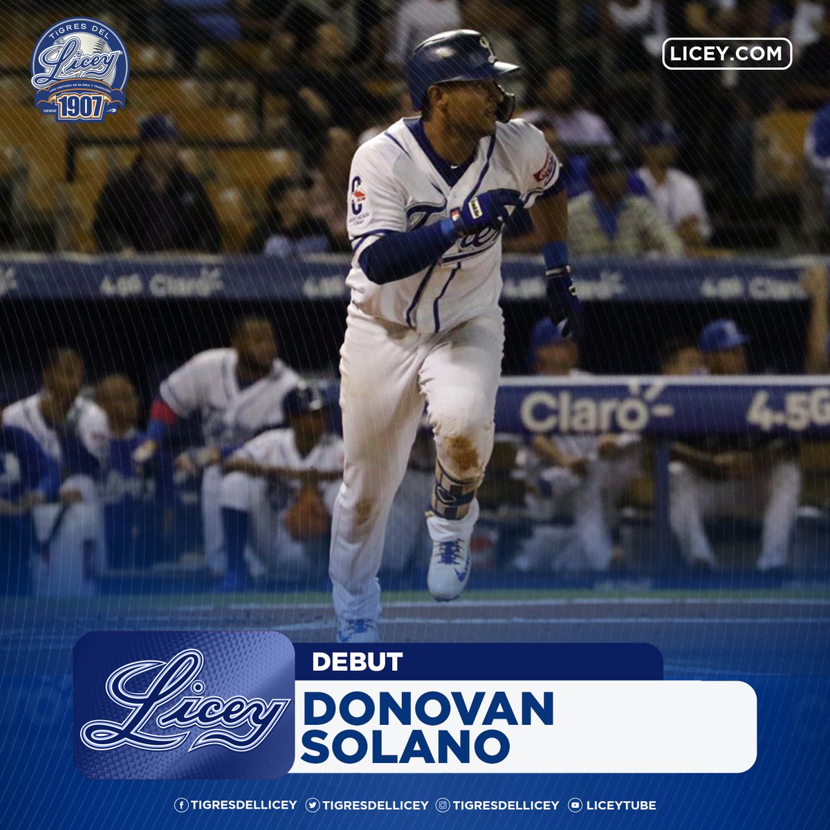 DEBUT Esta noche debuta de Donovan Solano en la temporada, estará como  segundo bate y defendiendo el campocorto. #ElGlorioso