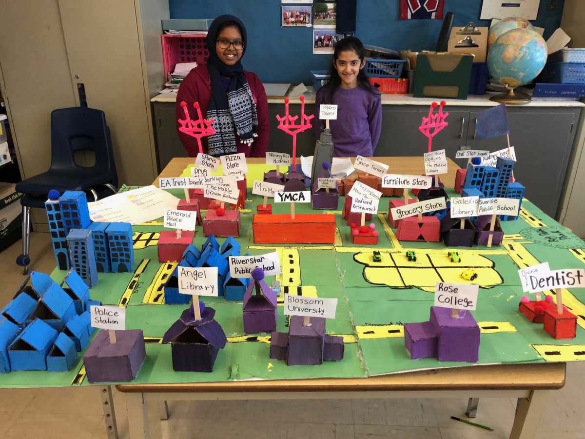 NorthbraeKnight's tweet photo. Mr. Buskard's grade 7/8 students invited classes for a gallery walk to check out their geography land use projects! Amazing work! 🏙 #TVDSB #urbanplanning #notbuiltinaday https://t.co/2wfk2IU3sW