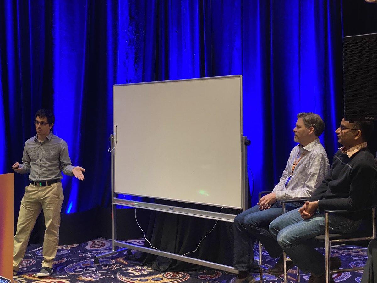 AWSEvents's tweet photo. Eli Fisher, @elirfisher, Product Manager, Ramakrishna Kotla, Principal Software Engineer, and Carl Meadows, @carl_f_meadows, Senior Manager, Product Management, are giving a chalk talk on UltraWarm for Amazon Elasticsearch Service. #reInvent 2019 https://t.co/icKJsDJLsp