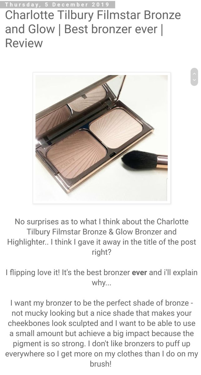 hollie_dee's tweet photo. Just posted a little review of the best bronzer ever! I'd love you to have a read 🖤 I love that I have my hobby back now my mac is fixed! 💕#bblog #bloguk #blogpost #bbloggers #beauty #beautyblogger #ukblogger #charlottetilbury #makeup @CTilburyMakeup
https://t.co/2HZwfJqm7U https://t.co/jMmw5MI0nd