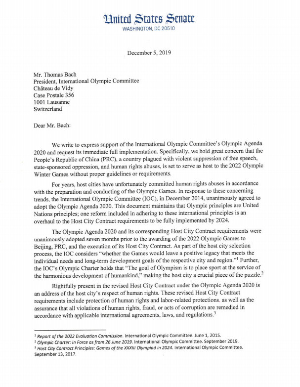 SenMarcoRubio's tweet photo. Sen Marco Rubio joined @MarshaBlackburn, colleagues in urging Olympic committee to hold #China accountable and ensure human rights are upheld at 2022 #Beijing Olympics.
https://t.co/3yhIKzIvlR https://t.co/kX7RlsQgNA