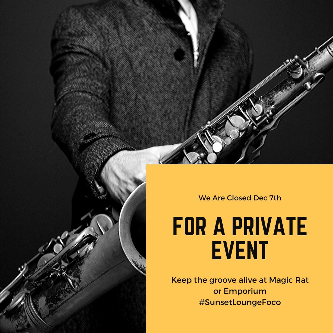 We will be closed December 7th for a private event, make sure to stop by Emporium or Magic Rat for a little mischief.