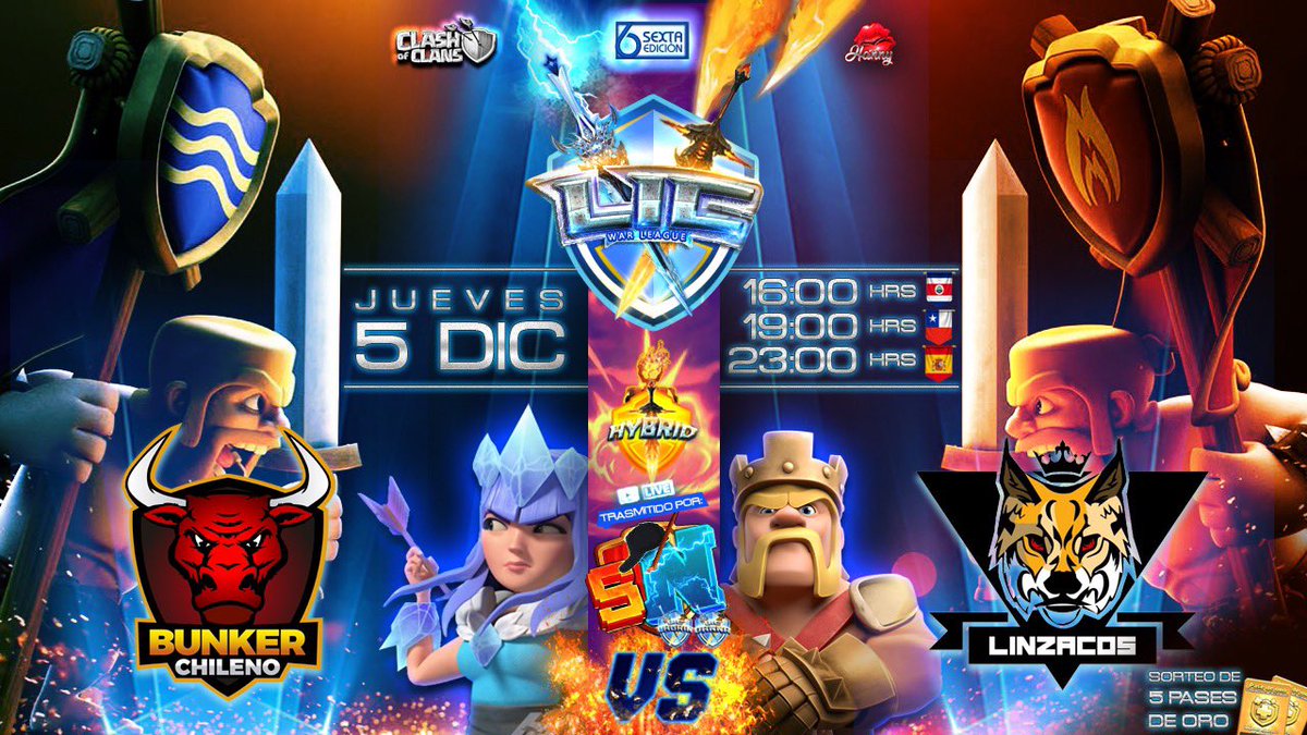 🛑LIVE🛑
GRAN FINAL🏆
Torneo <a href="/LICCOC/">LIC</a> 
Viva <a href="/ClashofClansESC/">Clash of Clans ES</a> 
Fuegooo🔥🤟🏼🔥

YouTube⬇️
youtu.be/noMikxmMq8U
Facebook⬇️
facebook.com/shioNWUCoC/vid…
Twitch⬇️
twitch.tv/shionwucoc