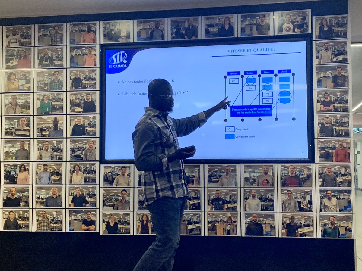 qa_roline's tweet photo. « Ne pas tarder plus d’un sprint pour automatiser ces tests » Mansour Ndoye au #meetup Agile testing Montreal. #agilité #qa #automation https://t.co/4iXR8mKf1c