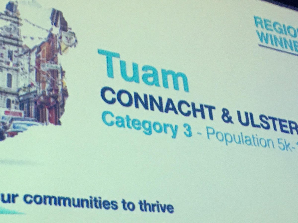 Tuam just WON the top prize for the regional award - Connacht/Ulster. Everyone over the moon! @TuamHerald @bankofireland #NETA