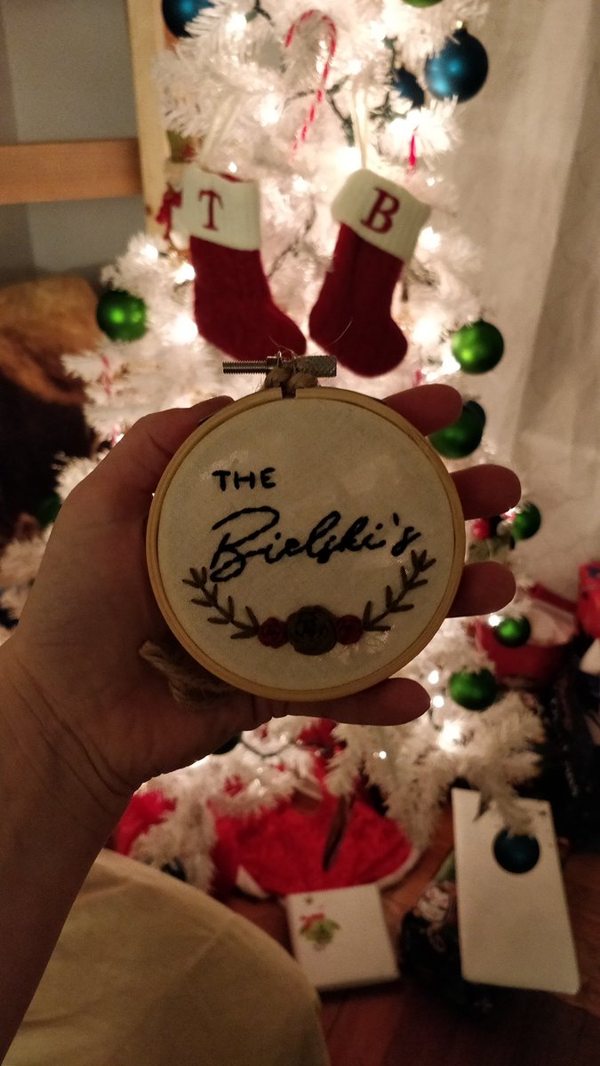 artful_taylor's tweet photo. Just got the cutest personalized ornament in the mail today from Oak and Marigold. It went straight on the tree! 😍

Check out her Twitter  @oakandmarigold for your embroidery needs! Love supporting other creators and old friends! @melindaadriana https://t.co/5botFUV11h