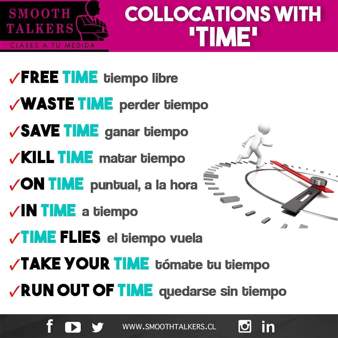 Smoothtalkers's tweet photo. ¿Conocías todas las formas en que puedes usar la palabra "time"? Recuerda que el tiempo es un capital, y es más valioso que el dinero 😉
#TimeExpressions #ClasesATuMedida #ClasesDeIngles #ClasesPersonalizadas #ClasesPrivadas #Providencia #LasCondes https://t.co/xpjiCHbDKY