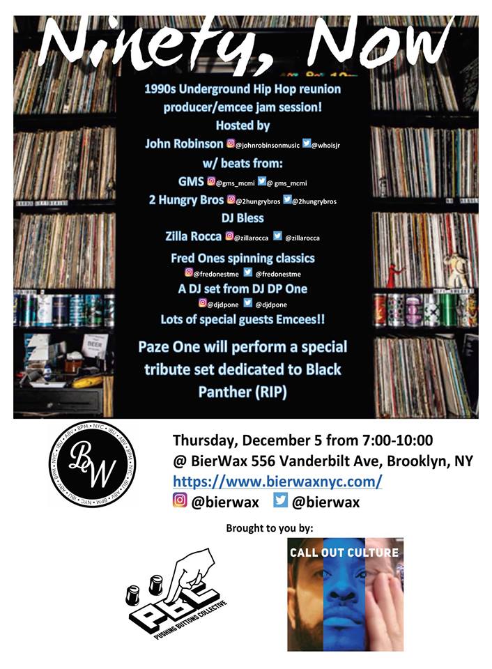 ilovejendog's tweet photo. #NYHIPHOP #bangingbeats come out to @BierWax for whatchu need tonight!!! @FredOnesTME @dpONE @PazeOne #111 tribute set for @DJBlackPanther (RIP) #DJBless @ZillaRocca @2HungryBrothers & LOTS of #dopeMCs maybe some open mic (i think?) https://t.co/dHgcm0wuEh