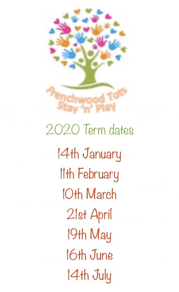 Next year’s Stay &amp; Play session dates.
Hopefully we’ll see you in 2020!😊