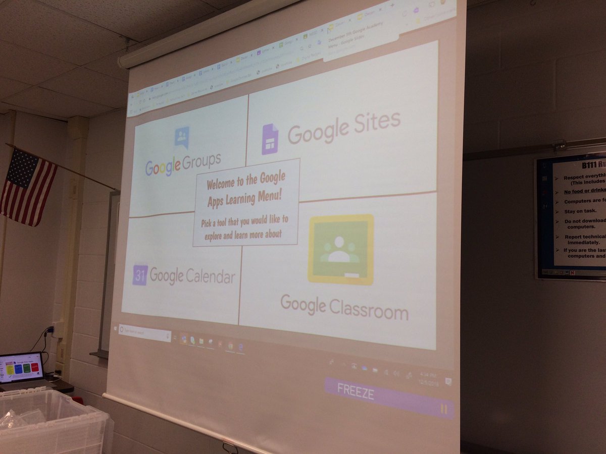 Great turnout for our 3rd Google Academy Session!Educators got hands on practice with Google Groups, Calendar, Sites, and Classroom via a learning menu. <a href="/chadbelfordITS/">Chad Belford</a> <a href="/mwoodward710/">Matt Woodward</a>