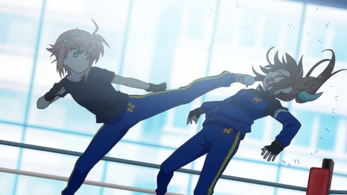 Retroranger18's tweet photo. When the new protagonist comes to steal your thunder in a spinoff anime with a slight timeskip that's out one year before your manga series even finishes its near 8.5 year run. #nanoha #nanoha15th #ViVid_Strike #vvst https://t.co/fDl8fP2ZF7