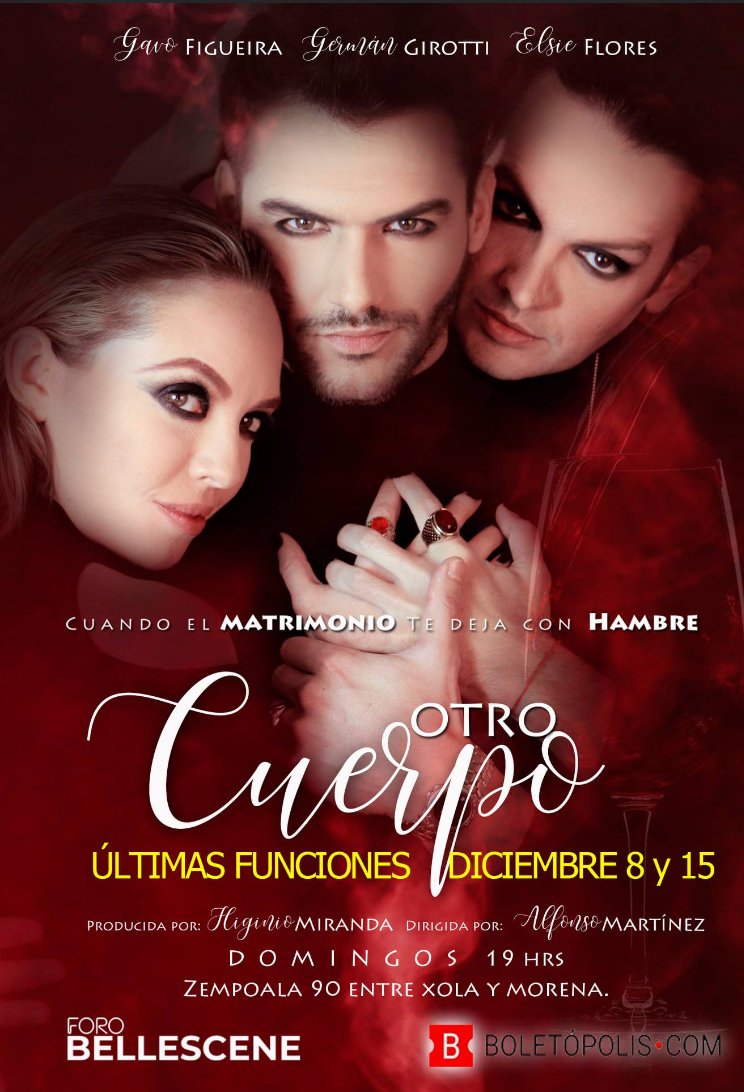 ForoBellescene's tweet photo. "Otro Cuerpo" 🔪👿

Una obra de @MirandaProducc 
Dirección @Ponchote 
Elenco: @GavoFigueira  @GerGirotti @ElsieFloress

Domingos 19:00 horas @ForoBellescene 
ULTIMAS FUNCIONES TENEMOS PROMOCIONES

🎟 taquilla y @boletopolis https://t.co/eshMCy0zoq
@otrocuerpot #comunidadlgtbmx https://t.co/dGtzE8BRrK